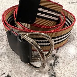 Burberry Double-D Ring Icon Strip belt 38”